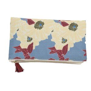 Rachel Pally Yellow Multi 6.25 X 10 X 2.5 Floral Zip Clutch Cosmetic Bag